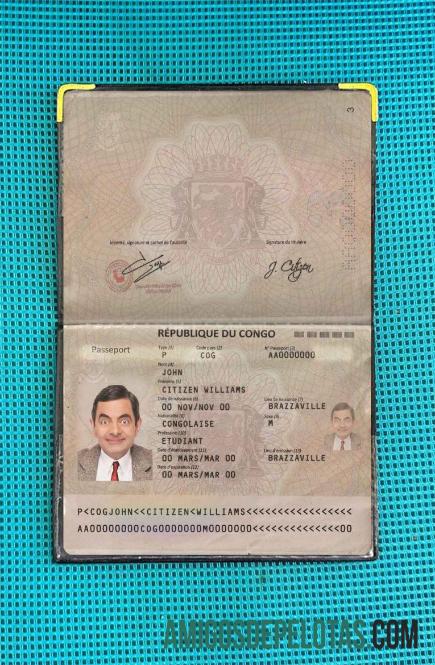 Passaporte do Congo (presente em 2014) Visual fotográfico amostra